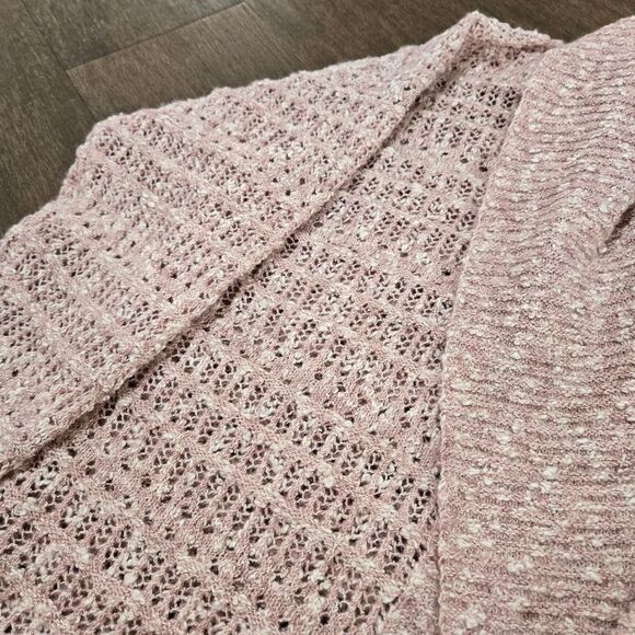 $108 Frye Knit Open Front Cardigan Sweater Women’s Size L Pale Mauve - Picture 5 of 9